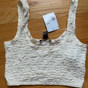 Crinkle Smocked Forever 21 Crop Top